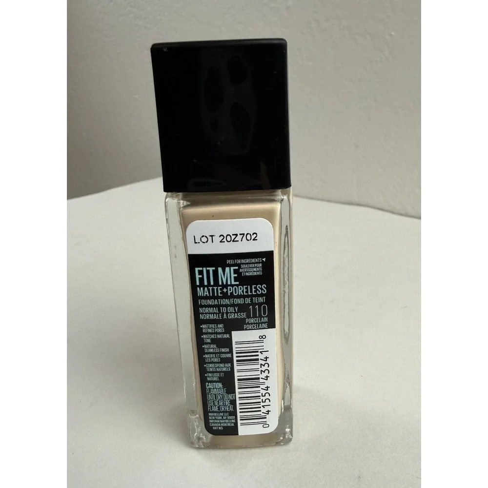 Maybelline NY Fit Me Matte + Poreless 12hr Wear Foundation 110 Porcelain 1 FL oz - Picture 2 of 7